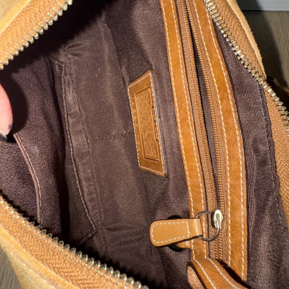 Vintage Coach Suede Crescent Ergo Hobo Shoulder Bag Buckle Flap Y2K G3Q-7557 - Picture 14 of 15